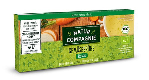 Bulion warzywny kostki rosołowe bez dodatku cukru 12 szt. 126 g - Natur Compagnie (EKO)