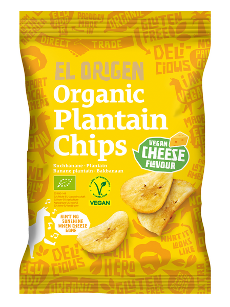 Chipsy z plantana serowe wegańskie bezglutenowe 80 g - El Origen (EKO)