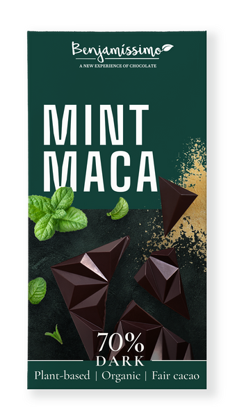 Czekolada gorzka maca mięta bezglutenowa 60 g - Benjamissimo (EKO)