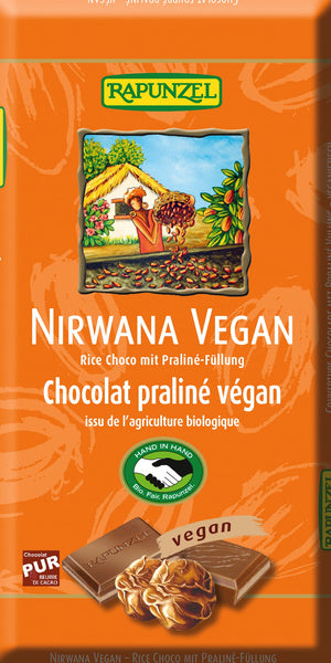 Czekolada kuwertura z nadzieniem pralinowym nirwana 100 g - Rapunzel (EKO)