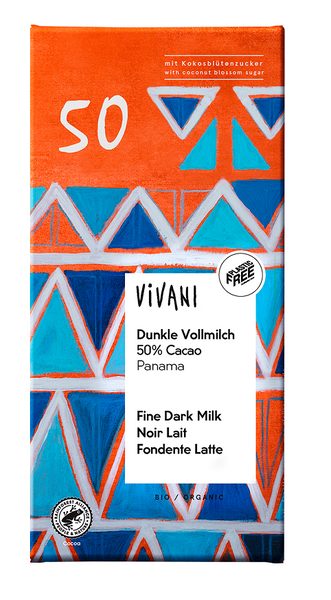 Czekolada mleczna gorzka 50 % kakao 80 g - Vivani (EKO)