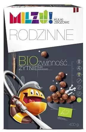 Kulki żytnio owsiane kakaowe zwinność 400 g - Milzu (EKO)