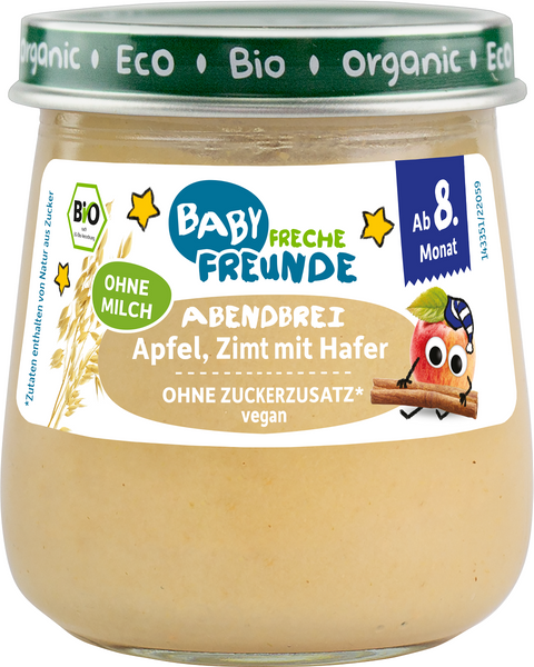 Mus jabłko owies cynamon od 8 msc.120 g - Freche Freunde (EKO)