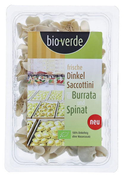 Sacchettini orkiszowe świeże z serem burrata i szpinakiem 250 g - Bio Verde (EKO)