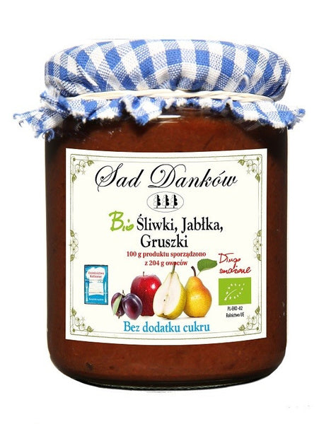Śliwka jabłko gruszka bez dodatku cukru 270 g - Sad Danków (EKO)