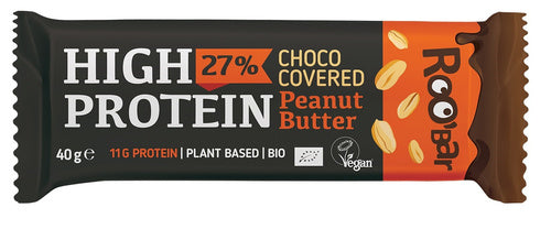 Baton proteinowy orzechowy w polewie z czekolady bezglutenowy 40 g - Roobar (EKO)