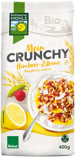 Crunchy jogurtowo cytrynowe z malinami 400 g - Bohlsener Muehle (EKO)