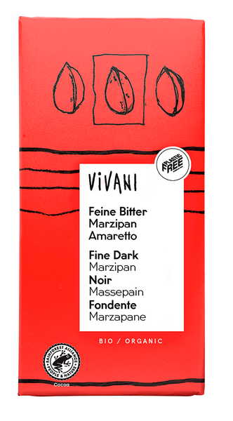 Czekolada gorzka z nadzieniem marcepan amaretto 100 g - Vivani (EKO)