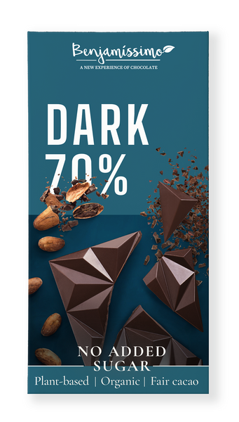 Czekolada wegańska gorzka 70 % bezglutenowa 60 g - Benjamissimo (EKO)