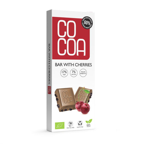 Czekolada z wiśniami 60 % mniej cukru 40 g - Cocoa (EKO)