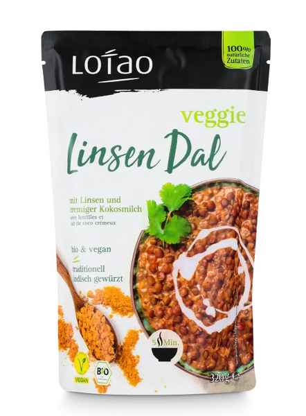 Dal z soczewicą i napojem kokosowym wegański 320 g - Lotao (EKO)