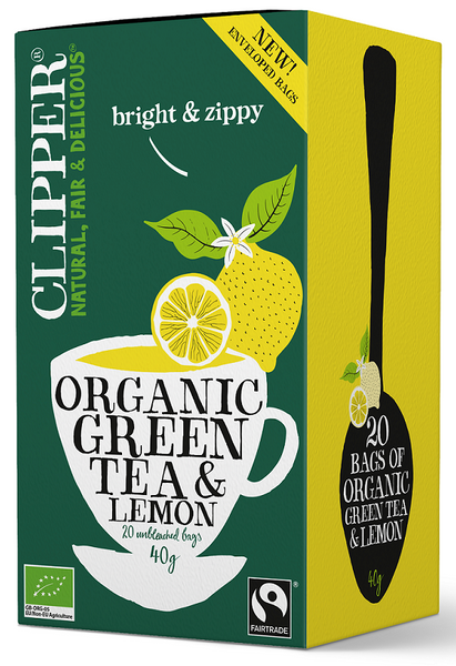 Herbata zielona z cytryną fair trade 20 szt. 40 g - Clipper (EKO)