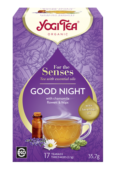 Herbatka dla zmysłów na dobranoc z olejkiem lawendowym 17 szt. 35,7 g - Yogi Tea (EKO)