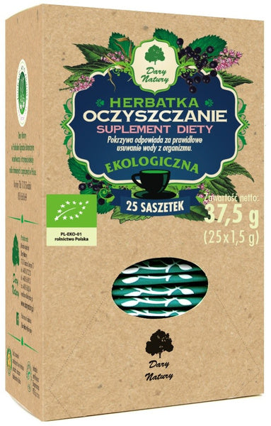 Herbatka oczyszczająca 25 szt. 37,5 g - Dary Natury (EKO)