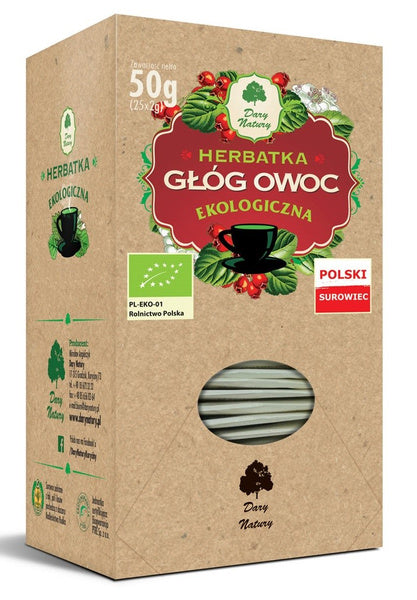 Herbatka owoc głogu 25 szt. 50 g - Dary Natury (EKO)