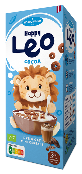 Kółka zbożowe kakaowe dla dzieci 150 g - Nordcrunch (Happy Leo) (EKO)