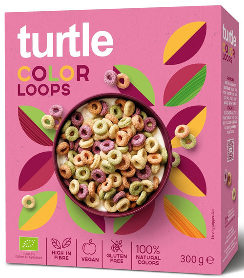 Kółka zbożowe kolorowe bezglutenowe 300 g - Turtle (EKO)