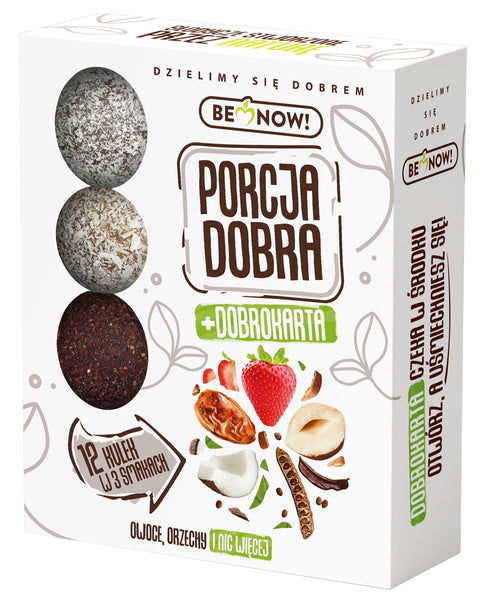 Kulki owocowo orzechowe bez dodatku cukru 12 szt. 144 g - Porcja Dobra