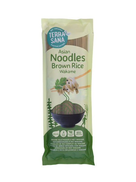 Makaron spaghetti ryżowy razowy z wakame bezglutenowy 250 g - Terrasana (EKO)