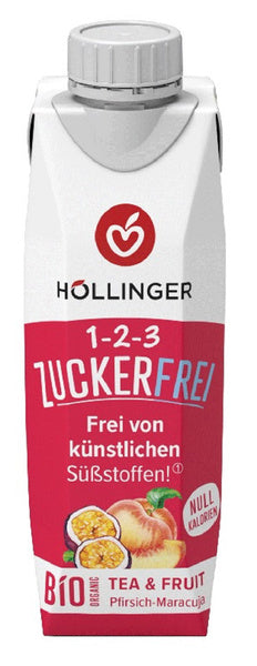 Napój brzoskwinia marakuja bez cukru 300 ml - Hollinger (EKO)